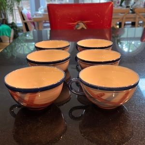 Vernon Ware Vintage Coffee Cups - Calico Plaid